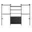 Portemanteau mural 77,6 "à 107,1" avec 4 tiges extensibles, 4 tiroirs et 6 tablettes en bois-654732364-665948322