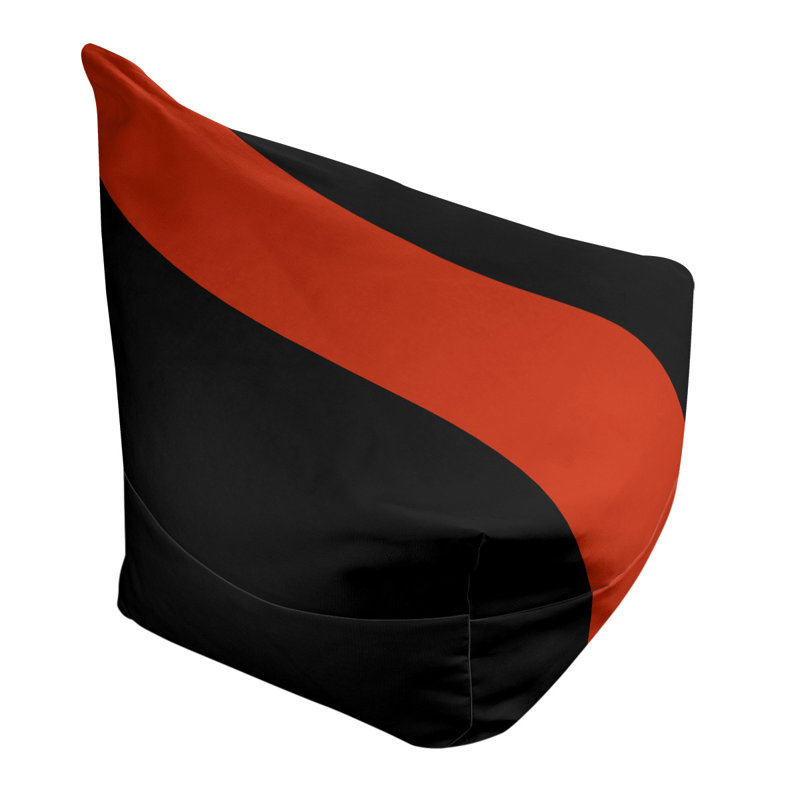 Bean Bag Cover, 30" H x 27" W x 2" D, Black/Red