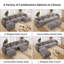 Ensemble modulaire 4 pièces en chenille avec 2 repose-pieds avec rangement-132274162