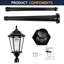 Solar Post Light Streetlight Black Aluminium