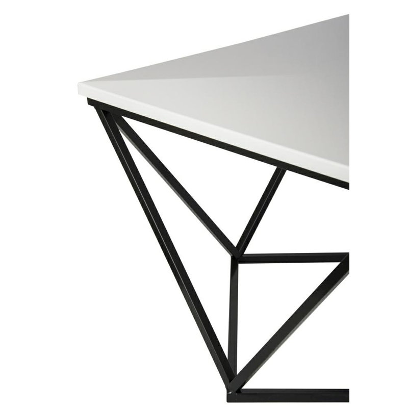 Flinders Frame Coffee Table, Shine White, Black