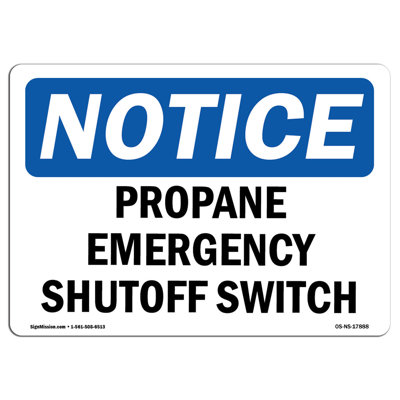 Propane Emergency Shutoff Switch Sign