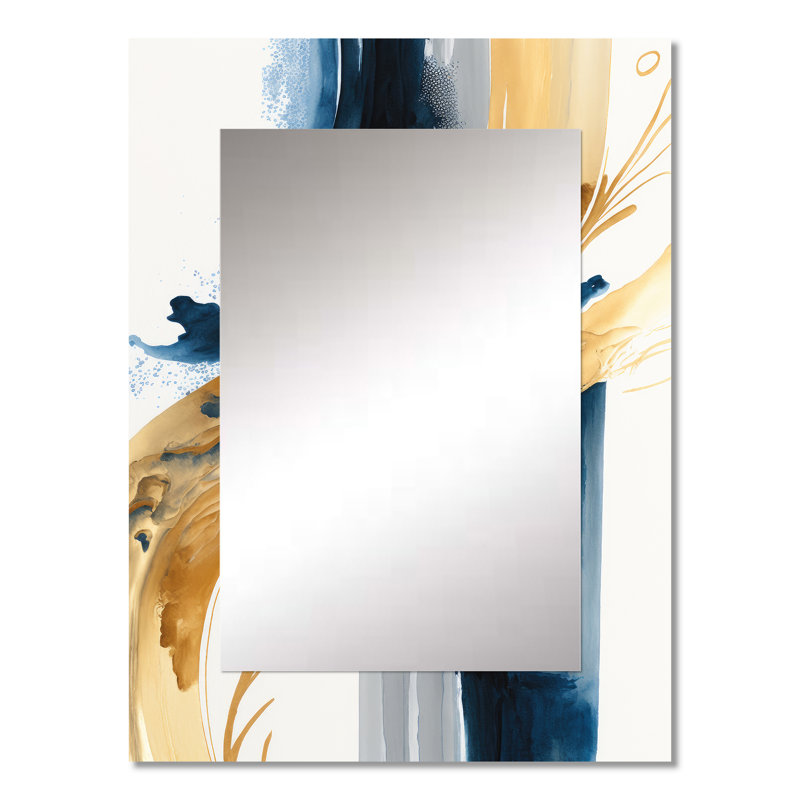 Stylish Spiral Abstract III - Abstract Spirals Large Mirror, Modern Unique Wall Mirror Decor, Printed Metal Art, 32" x 24"
