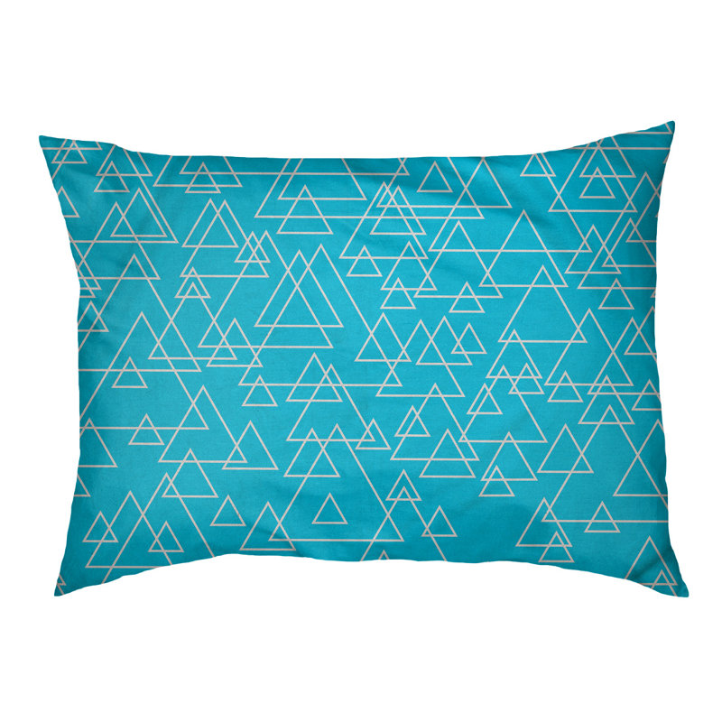 Coussin pour chien en triangle dispersé Campion, Moyen (L 29,5 po x P19,5 po x H 9,5 po), Turquoise