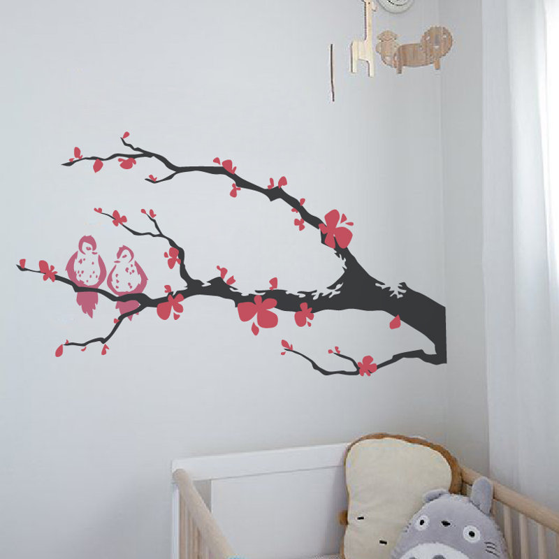 Non-Wall Damaging Wall Decal, 31" H x 60" W x 0.01" D, Red / Pink