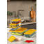 Ensemble de boîtes de rangement en plastique durable (7 pièces), orange, 4,3 x 11,8 x 2,8 pouces (2 pièces) et 9,1 x 11,6 x 2,6 pouces (5 pièces) | 100% lavable au lave-vaisselle, idéal pour organiser les fournitures de cuisine et de maison, conception peu encombrante-902793872