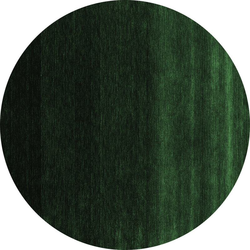 Tapis contemporains vert émeraude lavable à la machine 1779, Rond 5 pi