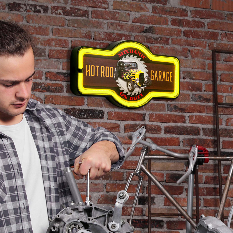 Enseigne de bar en néon 17 pi Foundry Select Hot Rod Garage