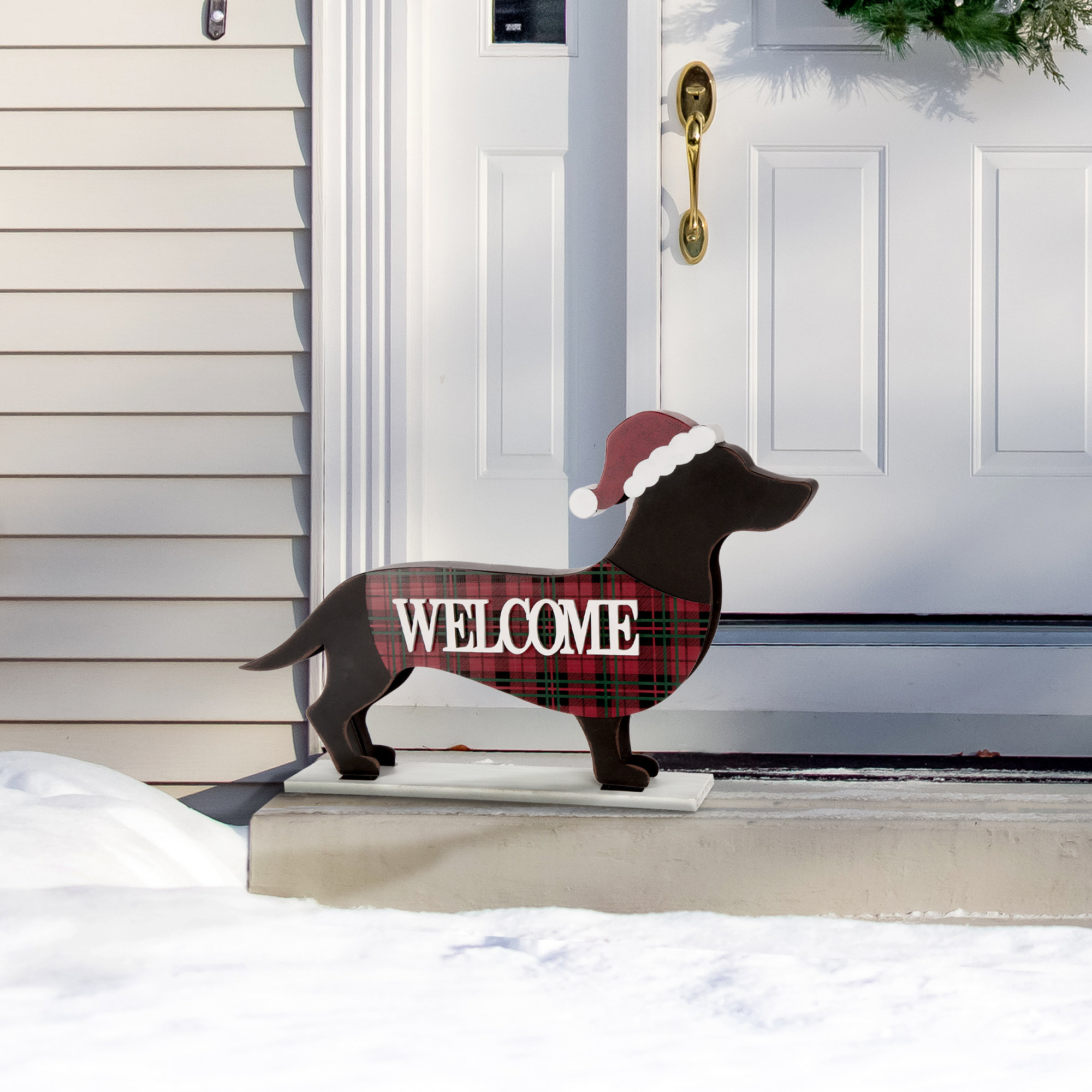22"L Wooden/Metal Dachshund Porch Sign