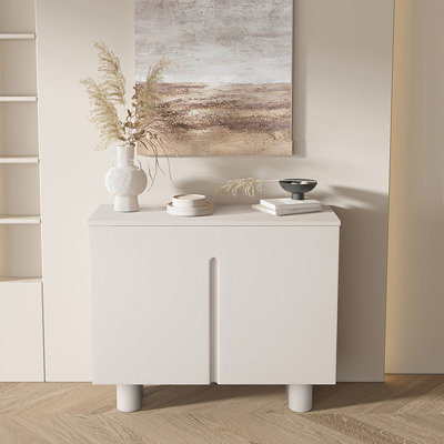 Modern White Manufactured Wood Sideboard