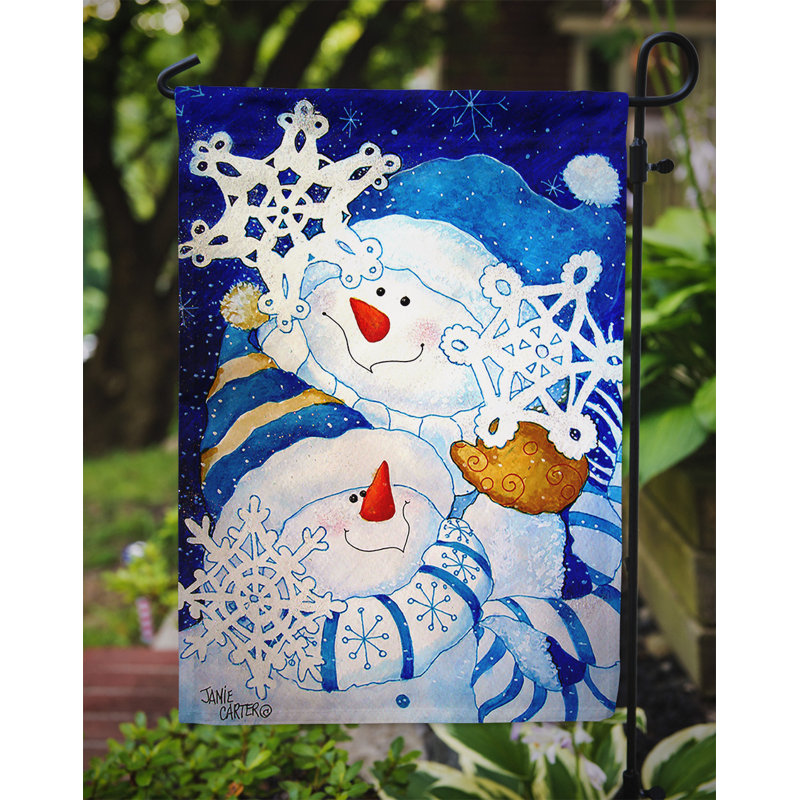 Drapeau de jardin 2 côtés bonhomme de neige bonhomme de neige