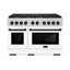 Cuisinière au gaz à deux brûleurs 48 po ZLINE en acier inoxydable avec portes et accents blancs mats 48 po ZLINE