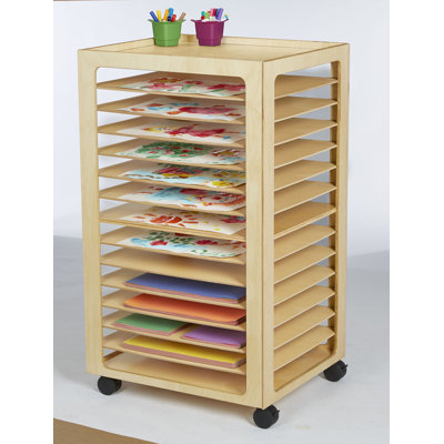 14 Compartment Manufactured Wood Shelving Unit