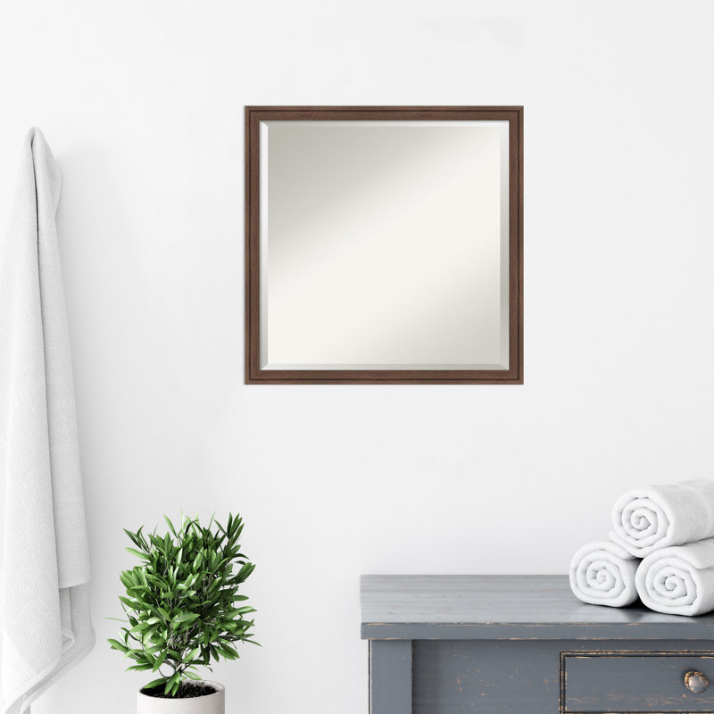 Miroir mural Merima, Brun moyen, 21,75 po x 21,75 po, Carré