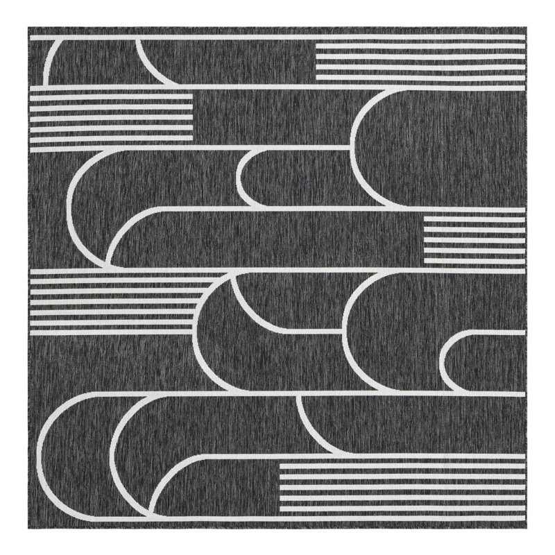 Indoor/Outdoor Modern Area Rug, Square 7'10"