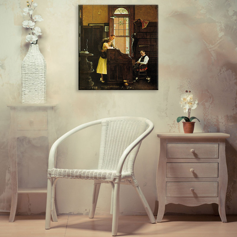 The Marriage Licence by Norman Rockwell Gallery Wrapped Canvas, 24" H x 17" W