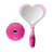 Barbie LED Handheld Makeup Mirror with Standing Base, Portable Travel Hand Held with Heart Shaped Lighting