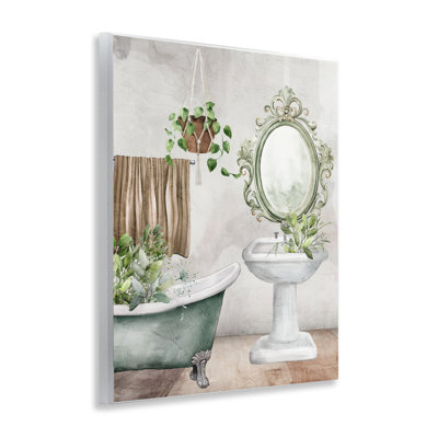 Plaque murale de baignoire botanique Bath Greens, design par Kim Allen