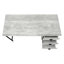 Bureau de 140 cm (55 po) de long pour la maison, plateau en stratifié gris, 3 tiroirs de rangement, structure en métal noir, design moderne et élégant.