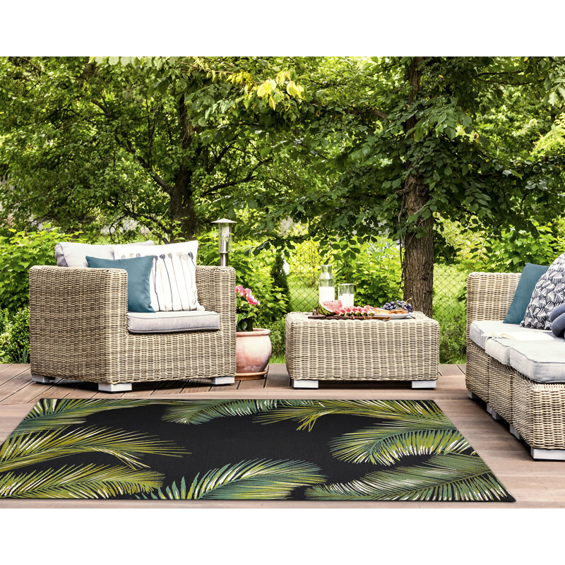 Tapis intérieur / extérieur Bayou Breeze Marina, Rectangle 7 pi 10 po x 9 pi 10 po