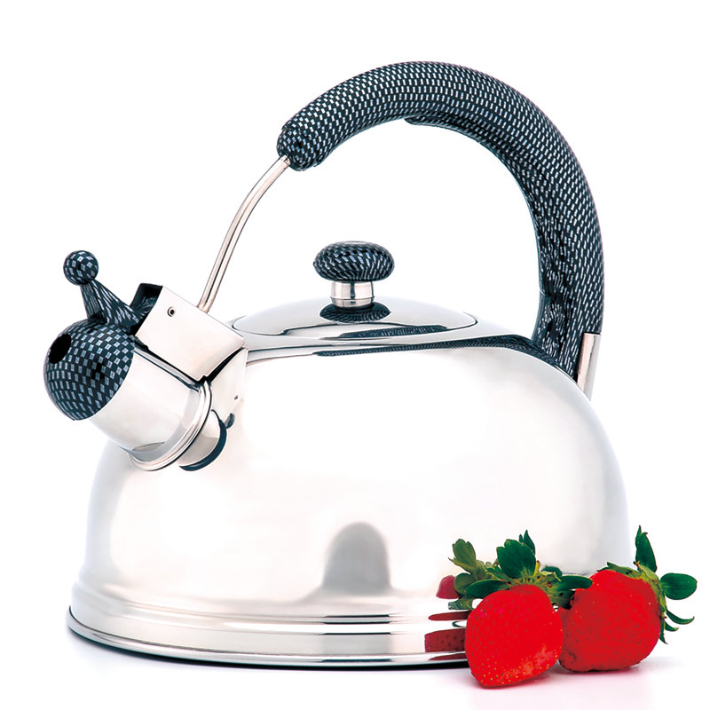 Bouilloire à sifflet en acier inoxydable de 2,7 pintes Creative Home avec fond en aluminium
