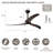 52" Dimmable LED  Ceiling Fan with Remote Control 3CCT Reversible DC Motor Timer Memory for Living Room or Kitchen-1718962608-1718962614