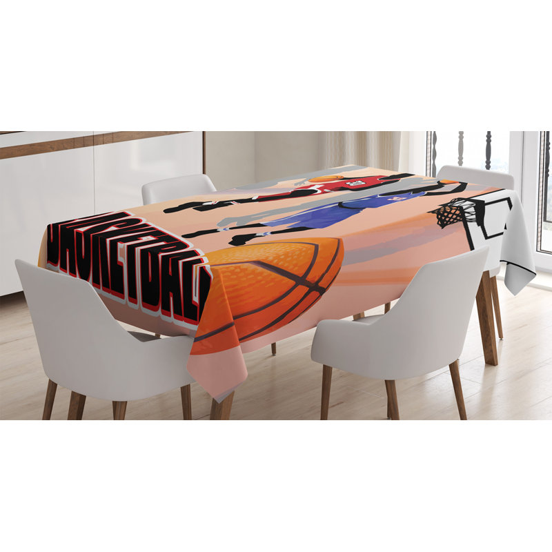 Nappe d’impression de style affiche classique "basket action players on abstract", 70 po x 52 po