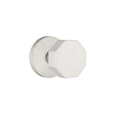 Ensemble de boutons de passage Emtek avec rosette à disque en acier inoxydable et bouton octogonal