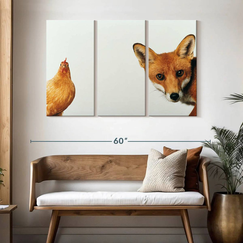 Brampt Chicken And Fox, 32" H x 50" W