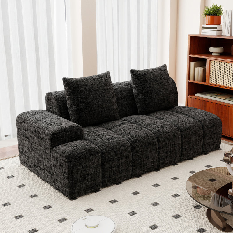 Causeuse modulaire Boneless, Noir