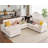 Glendora 112'' Sectional Sofa with USB Charging, Chaise Storage & Cup Holders-1872613204