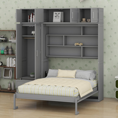 Lit escamotable avec armoire supérieure Murphy