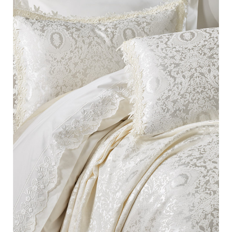 Ensemble de housse de couette 100% coton 5 pièces Miral, Crème