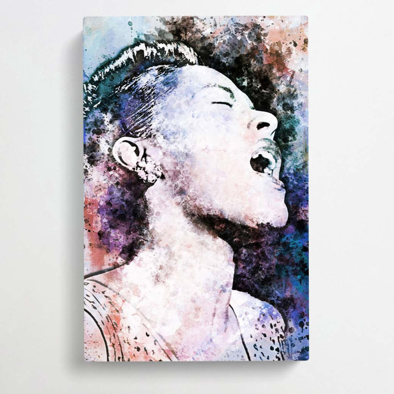 Billie Holiday in Abstract - Wrapped Canvas, 91cm H x 60cm W x 3cm D