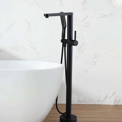 1 Handle Bathroom Freestanding Tub Filler with Diverter