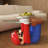 Playful Modern Resin Mario Upside-Down Glass Coffee Table Decor