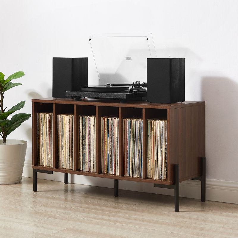 Console de rangement pour disques Greenwich, Brun