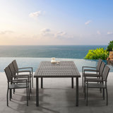 Cesilia Extendable 8 - Person Outdoor Dining Set, Aluminum Tabletop