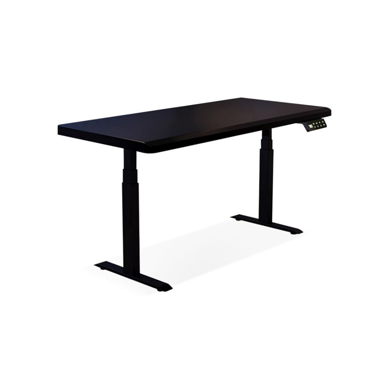 Bureau debout noir rectangulaire en bois massif, 50" H x 55.12" W x 27.56" D