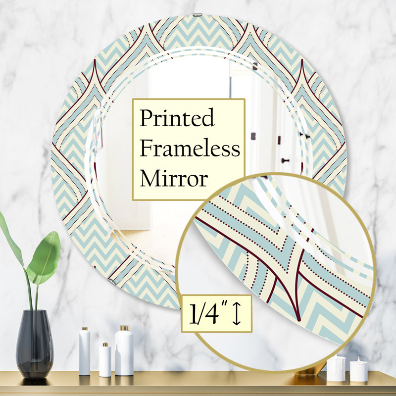 Ornement avec éléments décoratifs, miroir mural sans cadre triple c, 31,5 po x 31,5 po