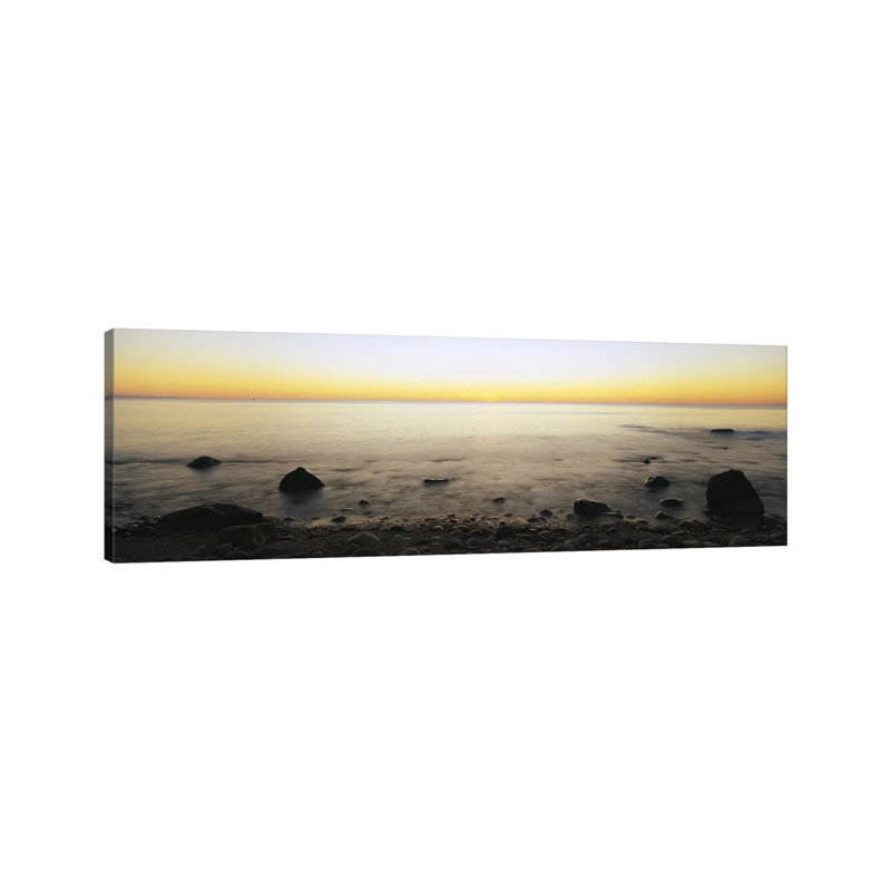 Rock-Laden Beach, Block Island, Rhode Island, USA by Panoramic Images - Wrapped Canvas Panoramic Print