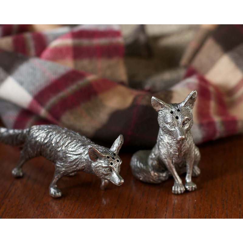 Ensemble salière et poivrière Morning Hunt Pewter Foxes