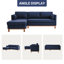  Canapé rembourré en similicuir de 95 po de style Mid-Century-1327077208