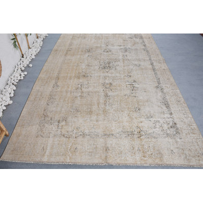 Turkish Rugs, Beige Modern Rug, Vintage Rugs, Home Decor Rug, 5.9x9.4 ft Large Rugs, Statement Rug