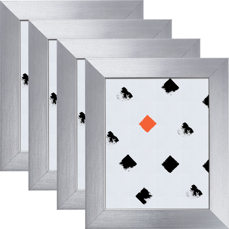 Ensemble de cadres muraux 4 pièces Chael, Argent, 8,5 po x 11 po