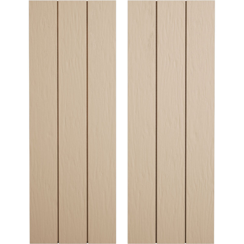 Volets rustiques en faux bois avec planche et n-lattes (par paire), H 46 po x l 16,5 po x P 1 po, 16"