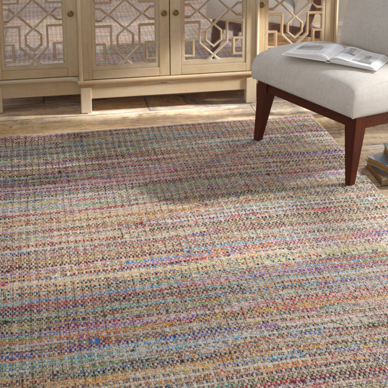 Hammd Hand Tufted Cotton Abstract Rug, Rectangle 5' x 8'