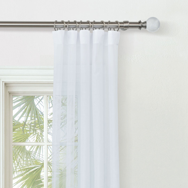 Sway Sheer Curtain, White, 96" W x 120" L