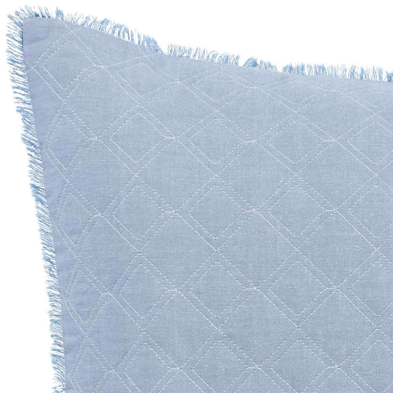 Laura Ashley Chambray Blue Cotton Throw Pillow