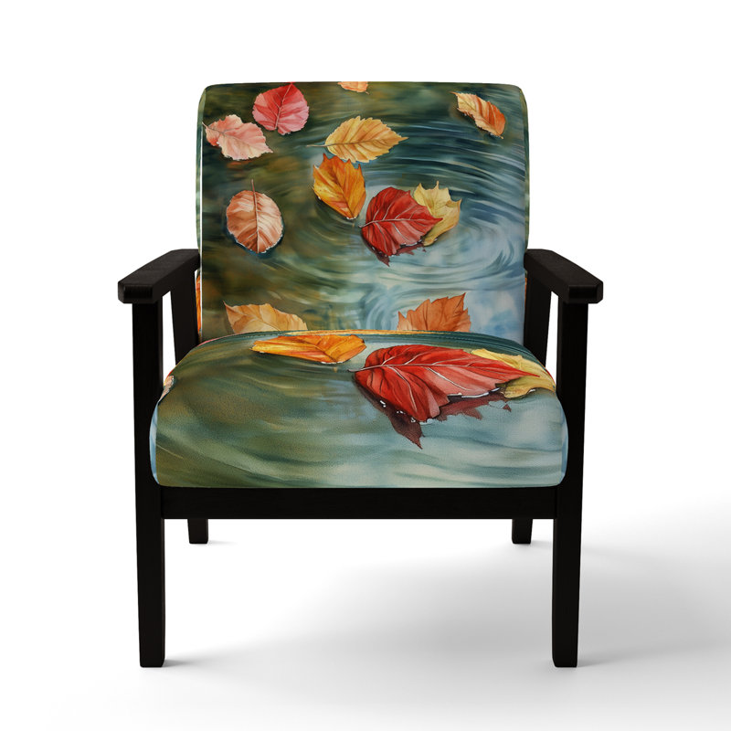 Chaise d'appoint Leaves - Fauteuil flottant Leaves on Still Water I, Accoudoirs carrés noirs